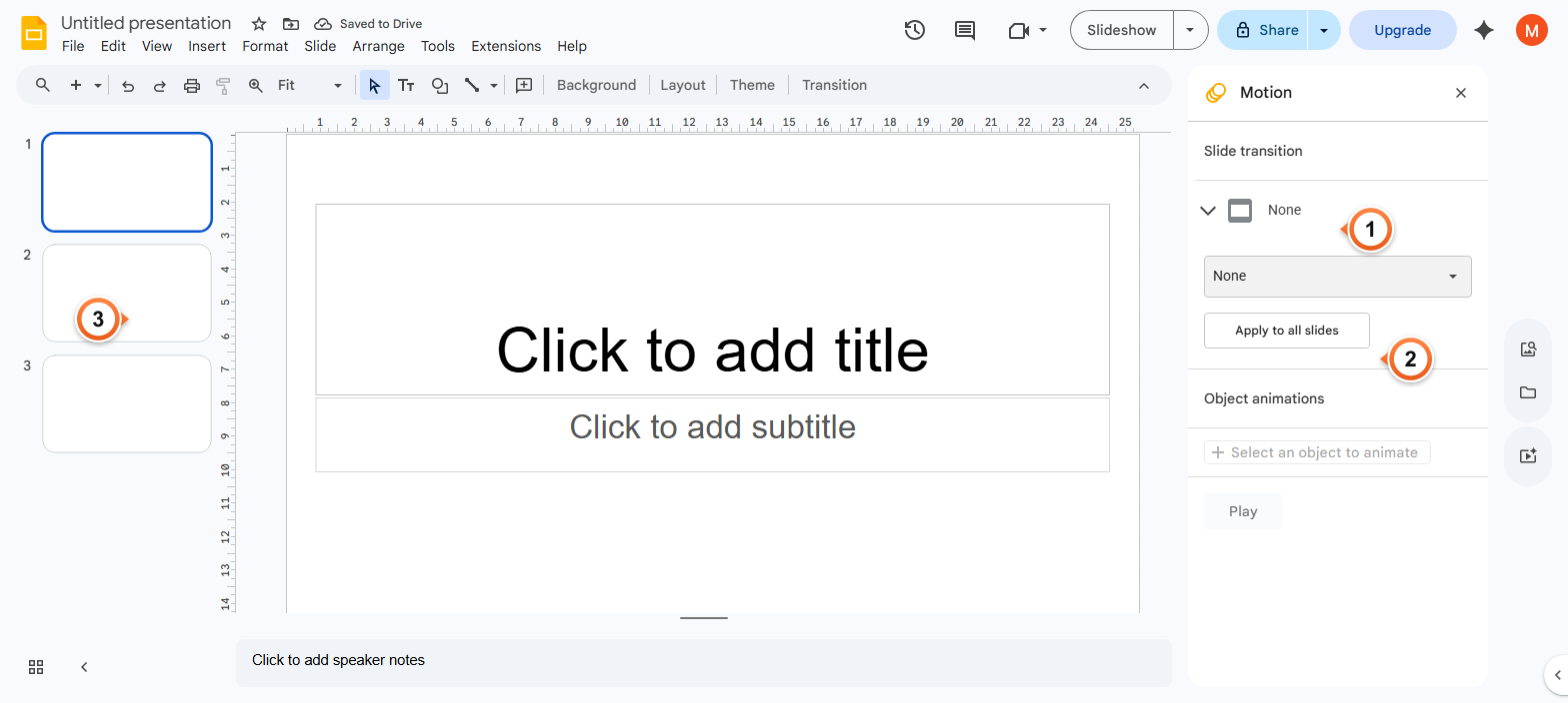 How to apply the same transition to all slides?