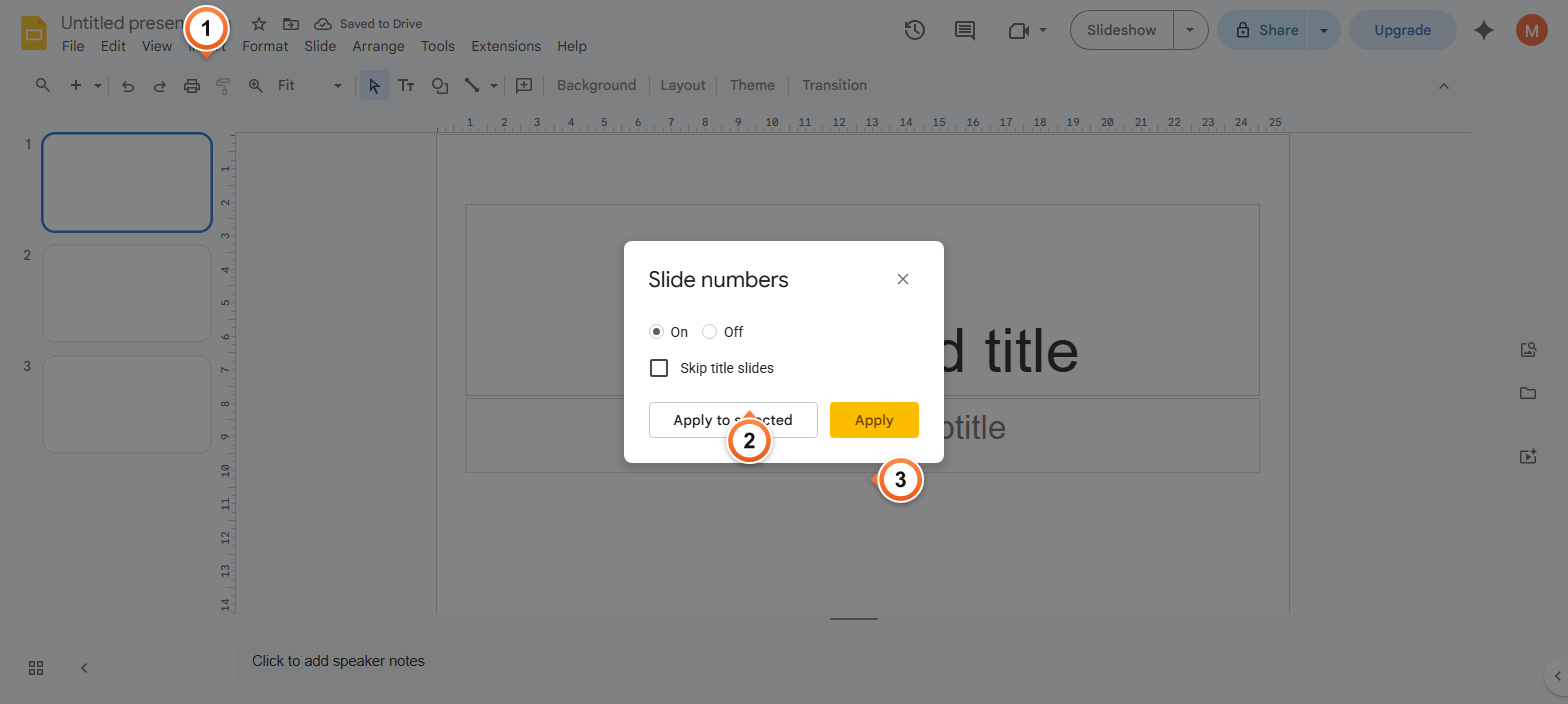 How to skip the title slide?