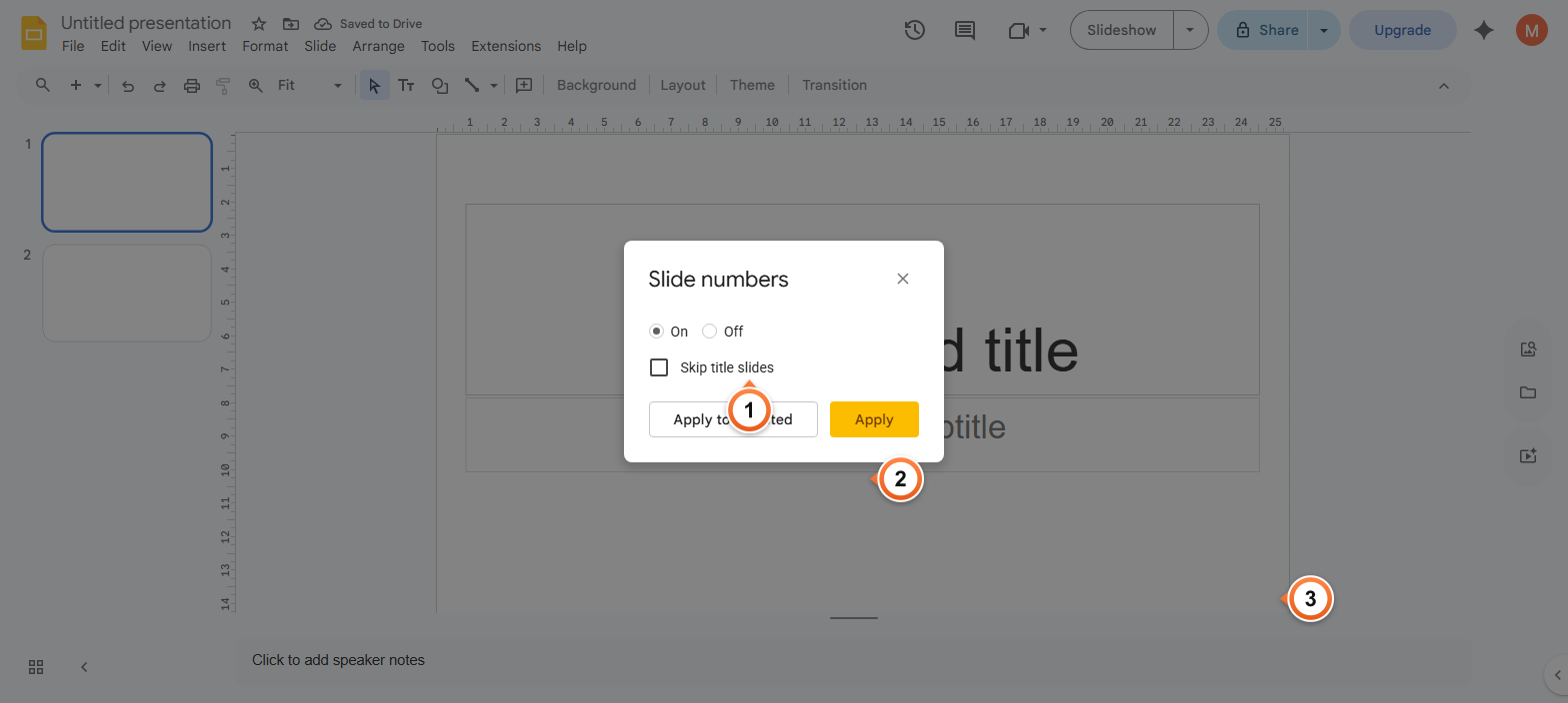 How to remove or reformat slide numbers?