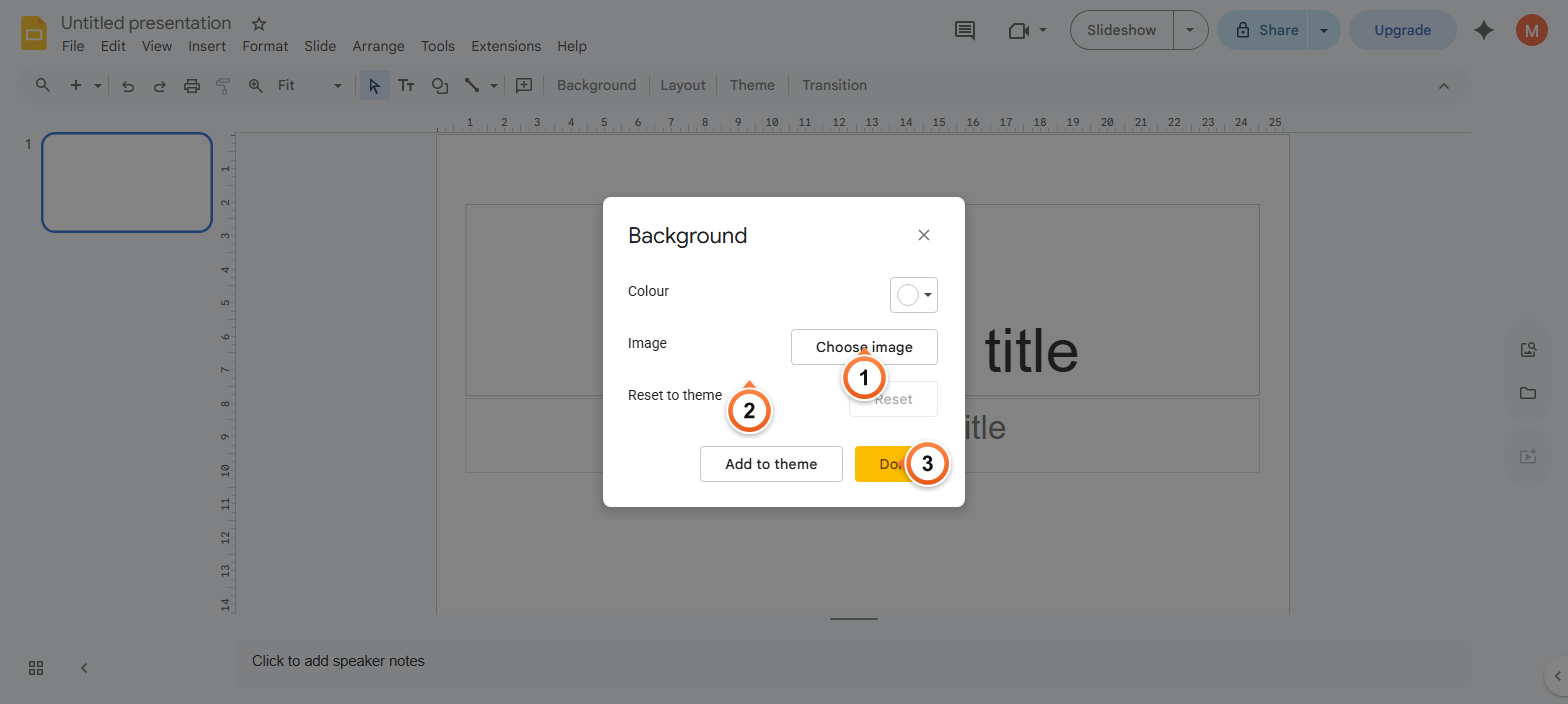 How to use an image as the slide background?