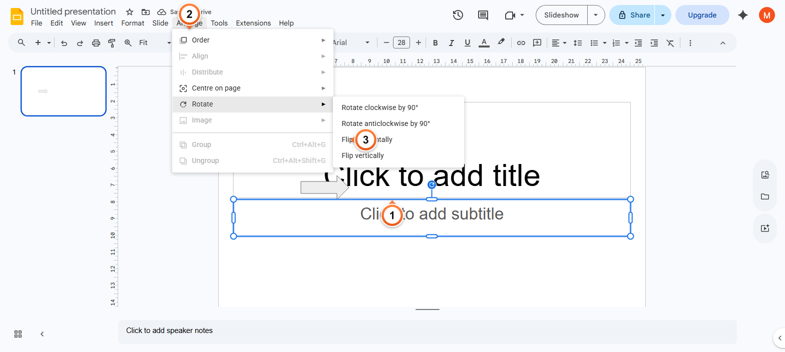 How to flip an image horizontally in Google Slides?